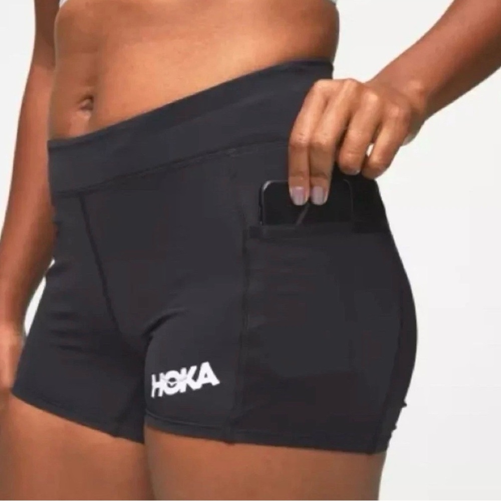 Hoka Women’s Performance Knit 3" Athletic Running Shorts Form-Fitting Black XS